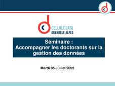 Séminaire CDGA: Accompagner les doctorants sur la gestion des données