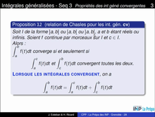 Chapitre 1 - Intégrales généralisées - Séquence 3 - Extrait 1 - Chasles