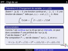 Seq3 : Intégration par parties - Changement de variable