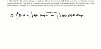 Chapitre 2 - Intégrales généralisées - Exercice 8