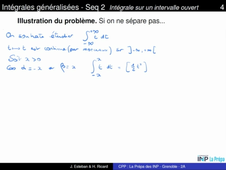 Chapitre 1 - Intégrales généralisées - Séquence 2 - Intégrale sur un intervalle ouvert