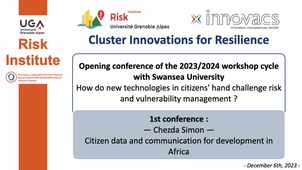 Workshop Cycle « Innovations for Resilience » : How do new technologies in citizens hand challenge risk and vulnerability management ?  Chedza Simon - 06/12/23