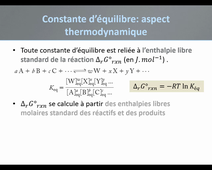 Aspect thermodynamique des équilibres acido-basiques