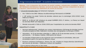 Gestion des données sismologiques de l'infrastructure de recherche RESIF : de la collecte à la diffusion et à la valorisation