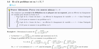 Chapitre 2 - Intégrales généralisées - Séquence 6 - Borne autre que zéro ou infini