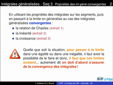 Chapitre 1 - Intégrales généralisées - Séquence 3 - Extrait 0 - Attention