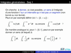 Chapitre 1 - Intégrales généralisées - Séquence 1 - Introduction