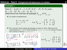 Matrices - Seq 6 - Changement de base pour un vecteur