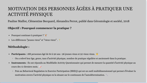 La motivation de l'adulte aux séniors.
