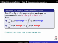 Chapitre 2 - Intégrales généralisées - Séquence 4 - Extrait 2 - Majoration-Minoration